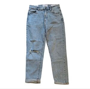 CottonOn High-Rise Mom Jeans Stretchy Distressed Tapered Leg - Size 6 US Women